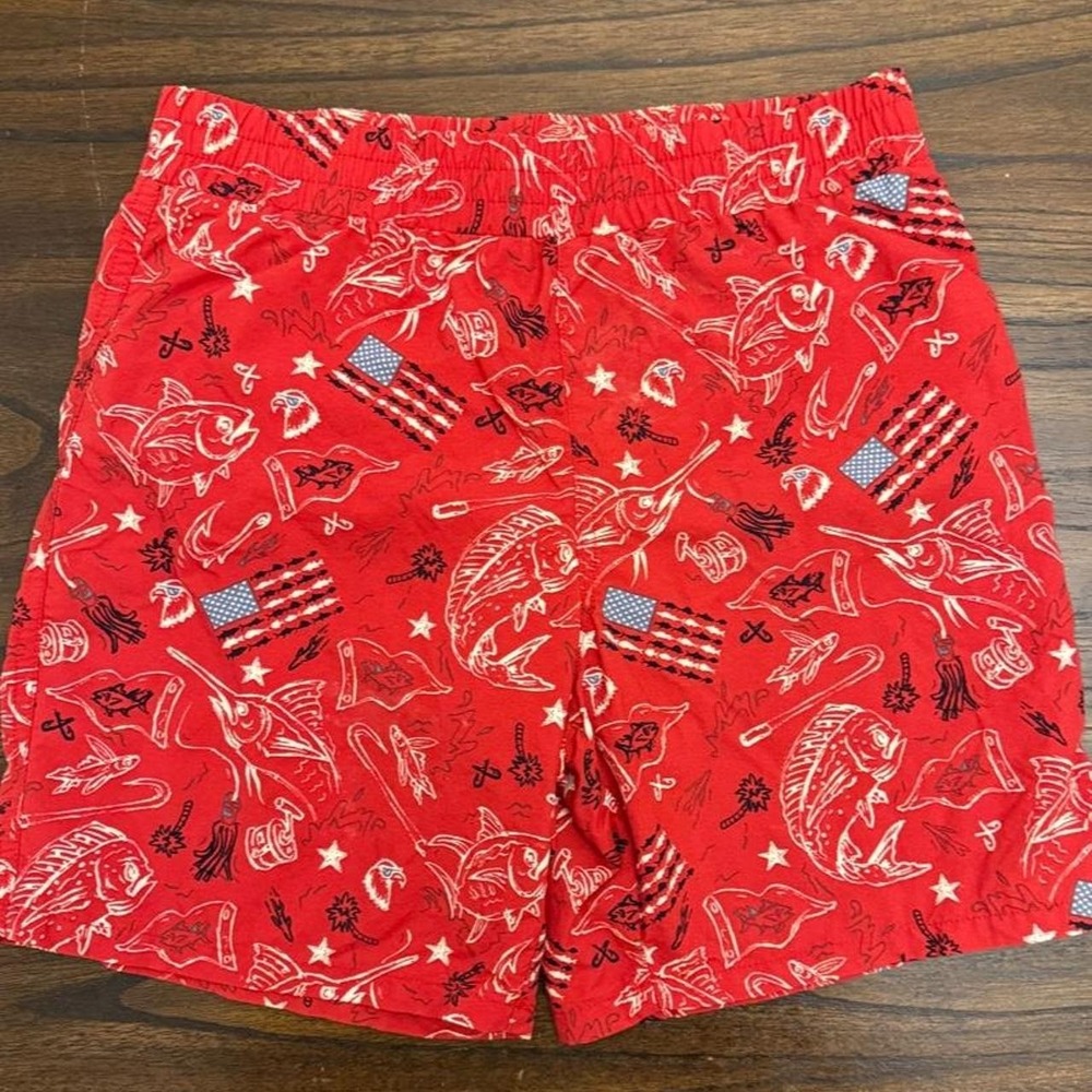 Kids Columbia Sportswear red swim trunks